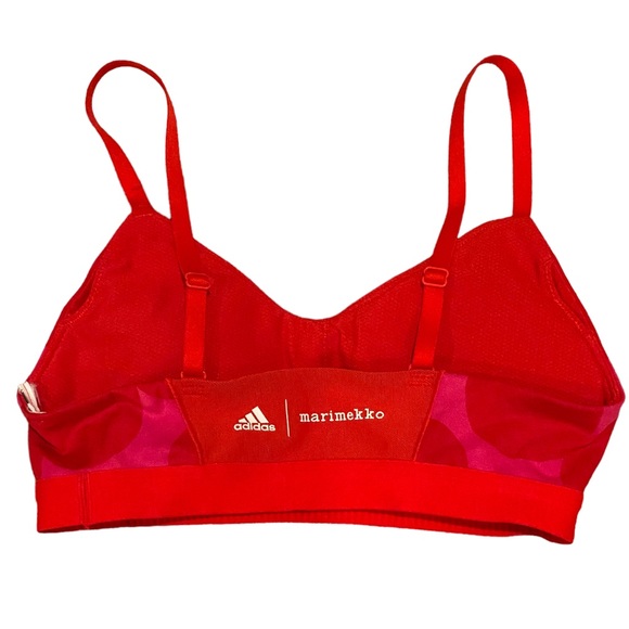 Adidas Marimekko All Me Light Support Red Pink Polka Dot Sports Bra XS - Picture 4 of 14